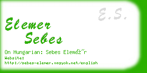 elemer sebes business card